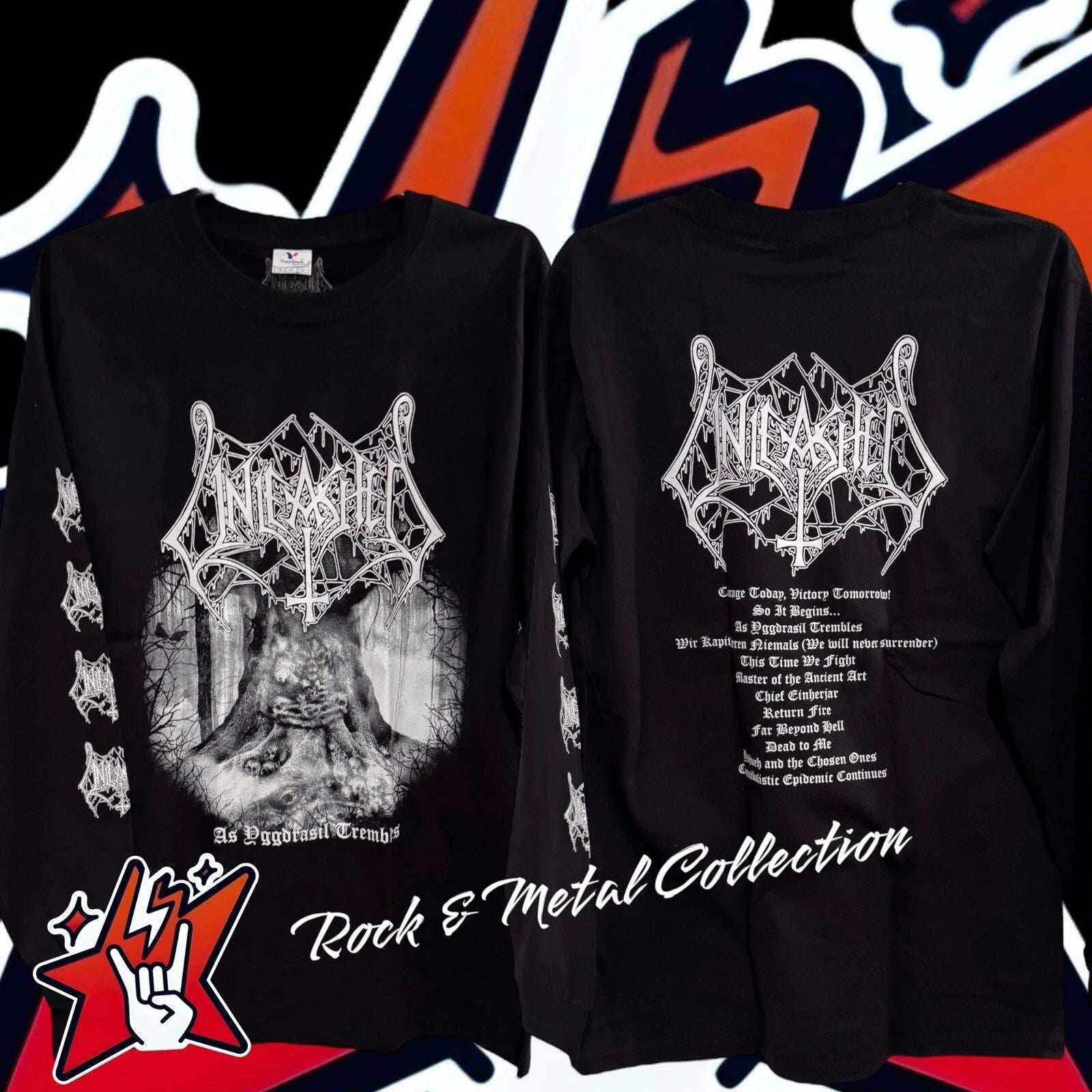 Unleashed T-Shirt New in Short and Long Sleeve Dismember Entombed Grave Unisex T-shirt, Sweatshirt, Hoodie, Long Sleeve Tee - T-Shirt, Sweatshirt, Hoodie