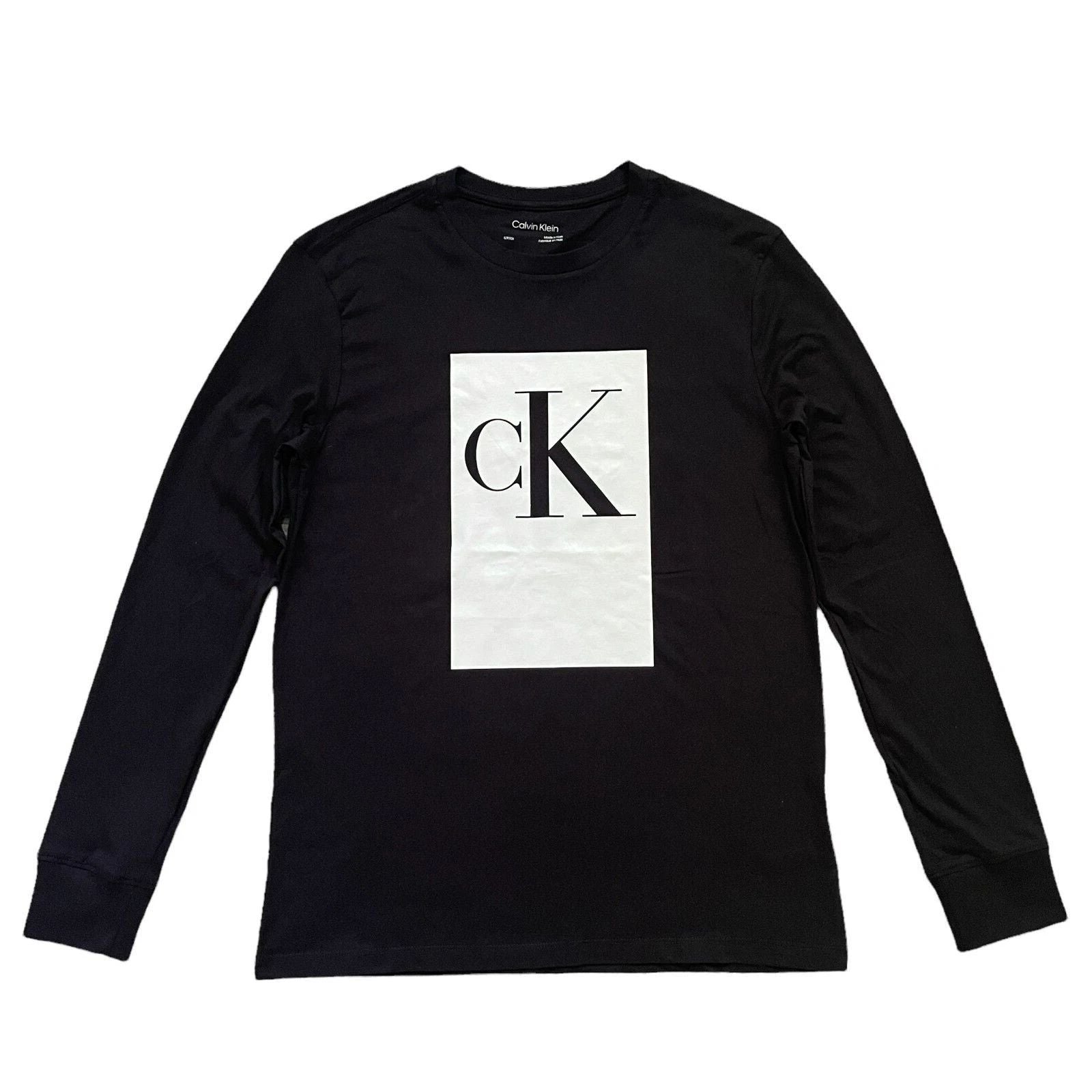 NWT Calvin Klein Mens Graphic Print Logo Long Sleeve Crew Neck T-Shirt Tee Black Unisex T-shirt, Sweatshirt, Hoodie, Long Sleeve Tee - T-Shirt, Sweatshirt, Hoodie