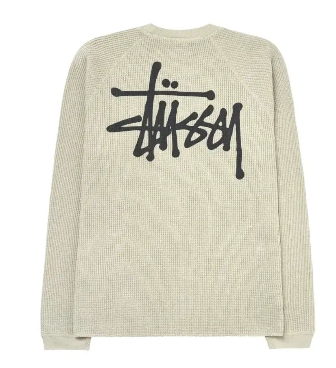Stussy Reglan Thermal Long Sleeve  Crew Bone - Size XL - Authentic NWT (IN HAND) Unisex T-shirt, Sweatshirt, Hoodie, Long Sleeve Tee - T-Shirt, Sweatshirt, Hoodie