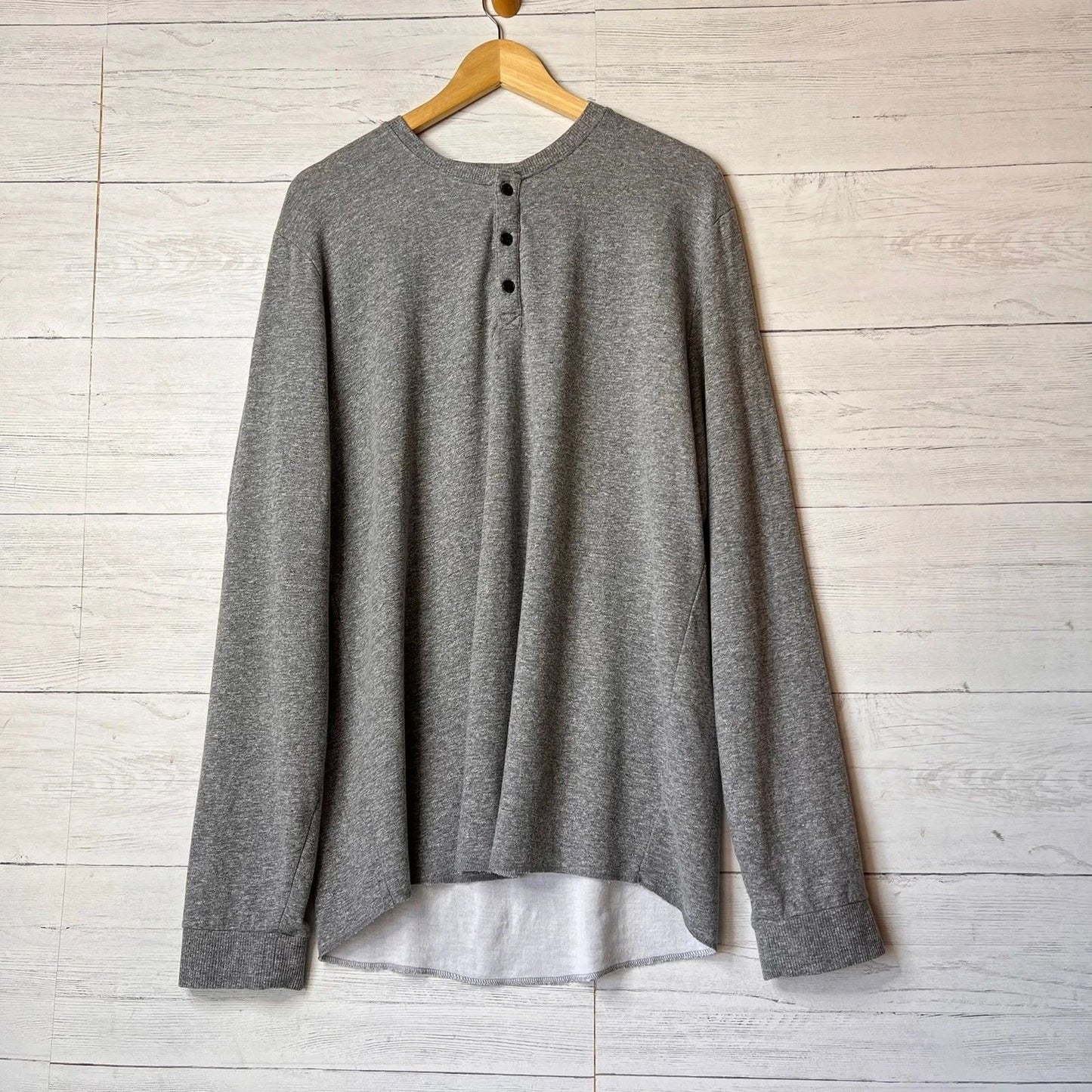 Marine Layer Henley Mens Size XL Gray Double Knit Cotton Blend Everyday Unisex T-shirt, Sweatshirt, Hoodie, Long Sleeve Tee - T-Shirt, Sweatshirt, Hoodie