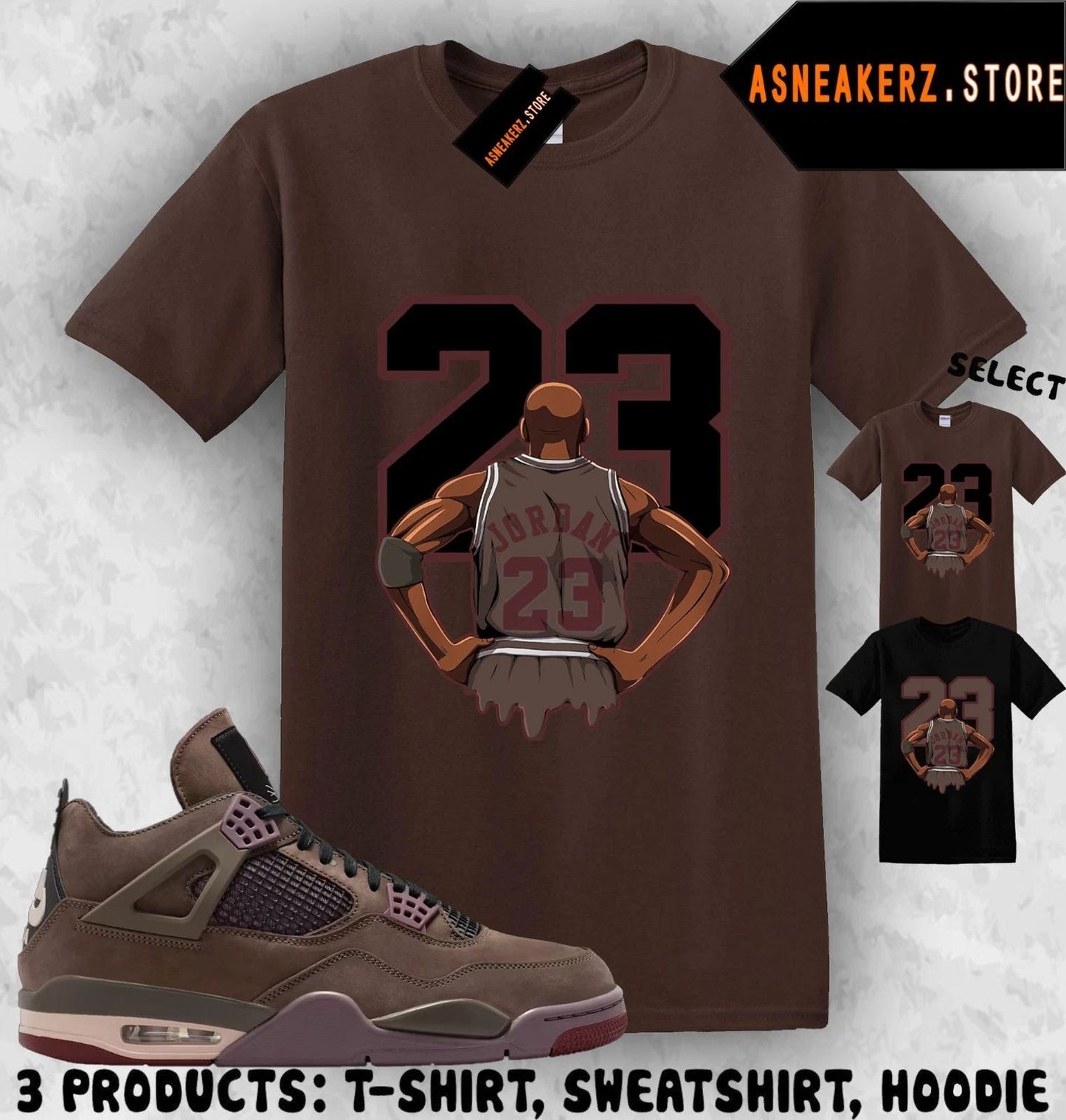 Shirt Match A Ma Maniere AJ 4 Dark Mocha Sneaker Matching Tee MJ Back 23 T-Shirt Unisex T-shirt, Sweatshirt, Hoodie, Long Sleeve Tee - T-Shirt, Sweatshirt, Hoodie