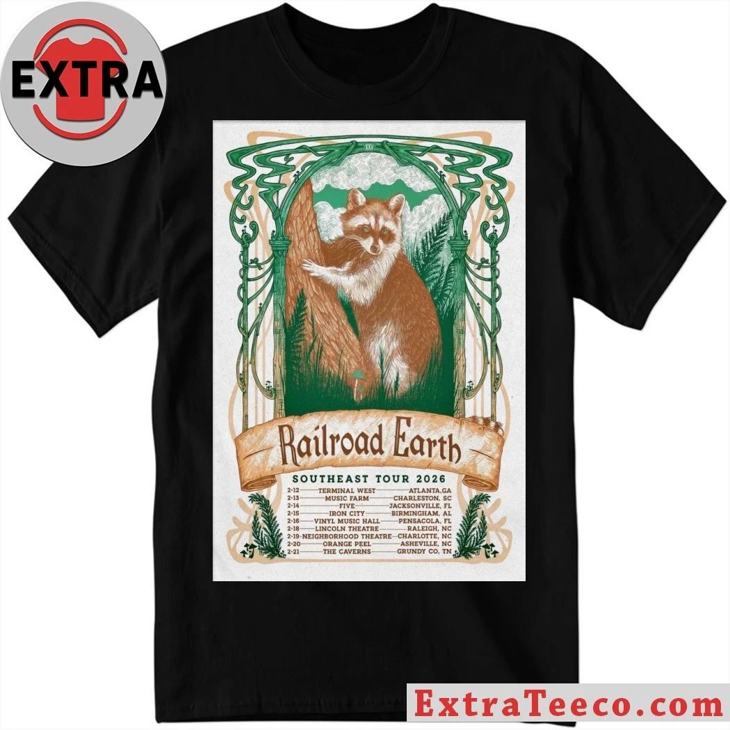 Railroad Earth Southeast 2026 Tour Poster Shirt Unisex T-shirt, Sweatshirt, Hoodie, Long Sleeve Tee - T-Shirt, Sweatshirt, Hoodie