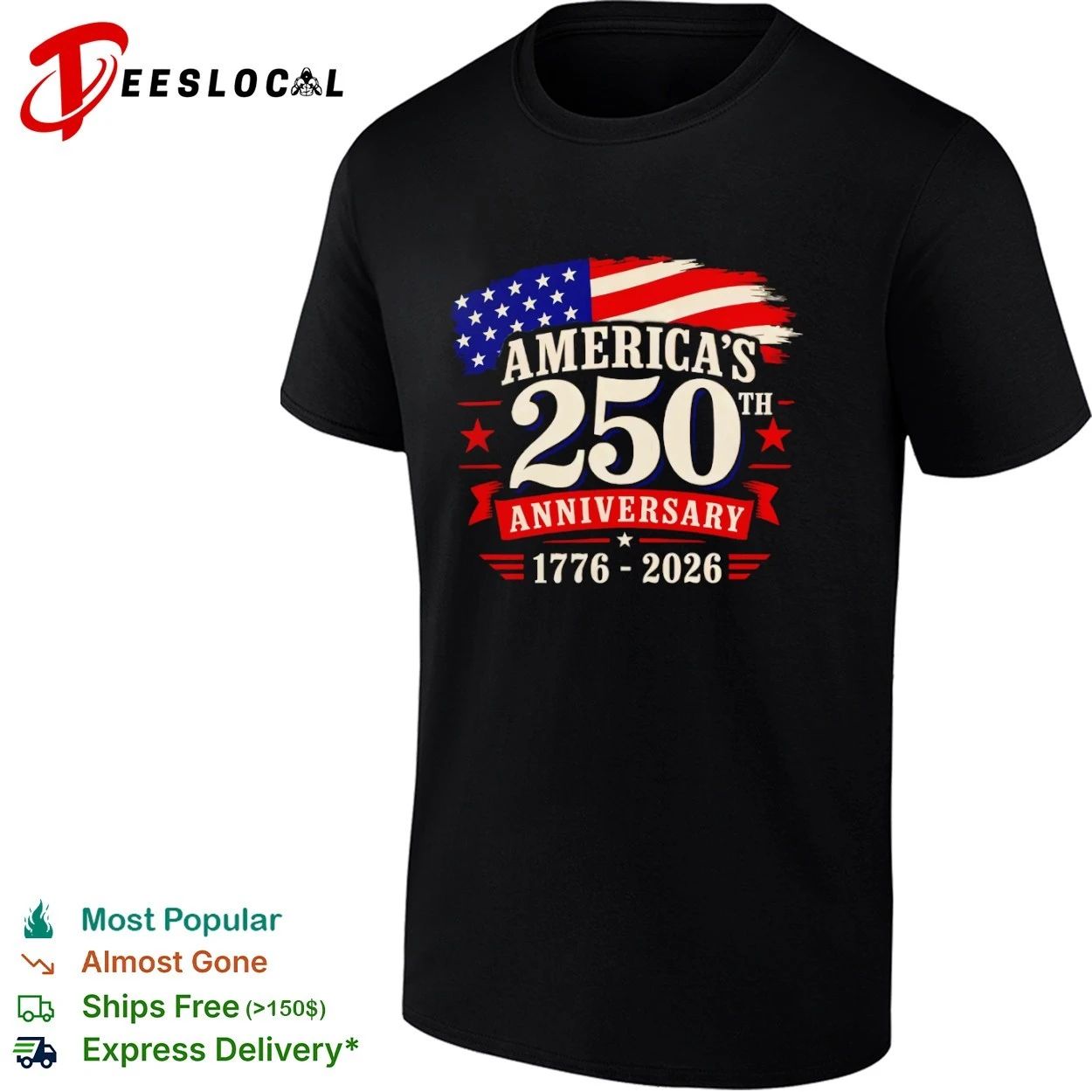 Americas 250th Anniversary 1776-2026 T-shirt Unisex T-shirt, Sweatshirt, Hoodie, Long Sleeve Tee - T-Shirt, Sweatshirt, Hoodie