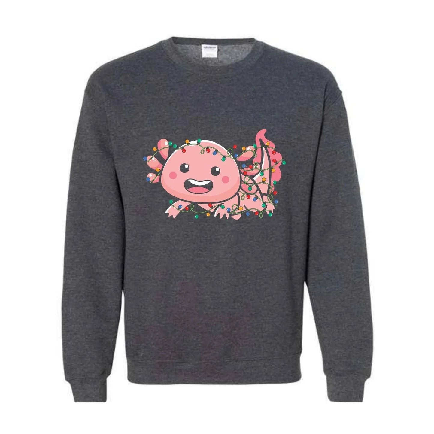 Cute Axolotl Christmas Lights Sweatshirt, Axolotl Lover Sweater, Santa Axolotl S Unisex T-shirt, Sweatshirt, Hoodie, Long Sleeve Tee - T-Shirt, Sweatshirt, Hoodie
