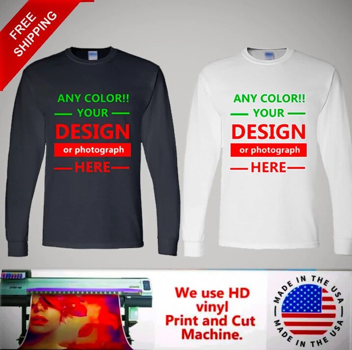 Personalized Custom Print Long Sleeve T Shirt Your Photo Your Text Logo New Gift Unisex T-shirt, Sweatshirt, Hoodie, Long Sleeve Tee - T-Shirt, Sweatshirt, Hoodie