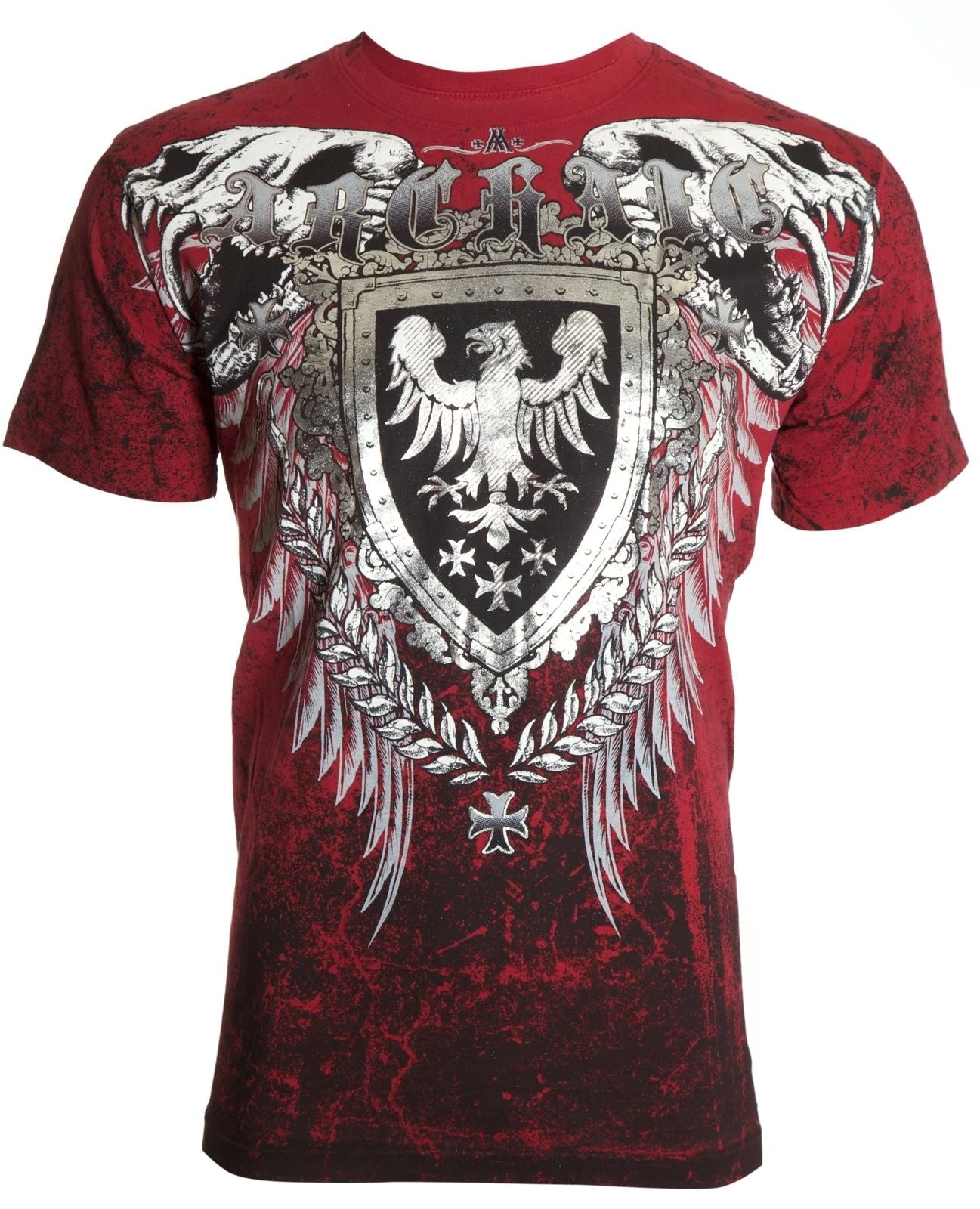 Archaic by Affliction Men's T-Shirt Ruse Wings Skull Cross Biker Unisex T-shirt, Sweatshirt, Hoodie, Long Sleeve Tee - T-Shirt, Sweatshirt, Hoodie