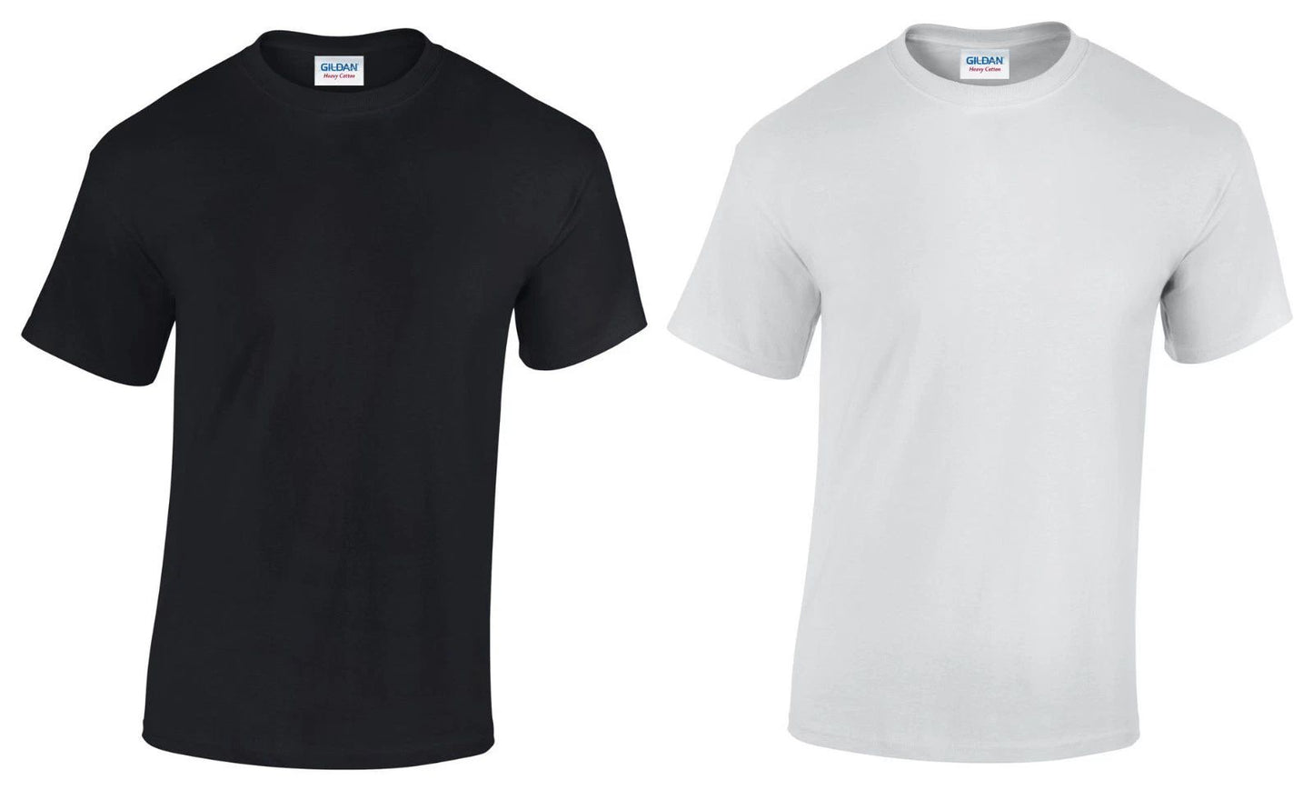 New Plain Black + White Tops Heavy 100% Cotton Gildan short sleeved T-shirt X2 Unisex T-shirt, Sweatshirt, Hoodie, Long Sleeve Tee - T-Shirt, Sweatshirt, Hoodie