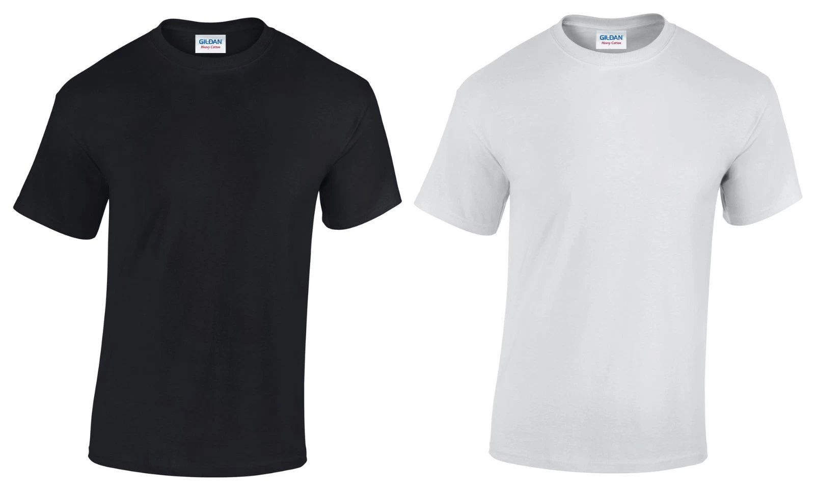 New Plain Black + White Tops Heavy 100% Cotton Gildan short sleeved T-shirt X2 Unisex T-shirt, Sweatshirt, Hoodie, Long Sleeve Tee - T-Shirt, Sweatshirt, Hoodie