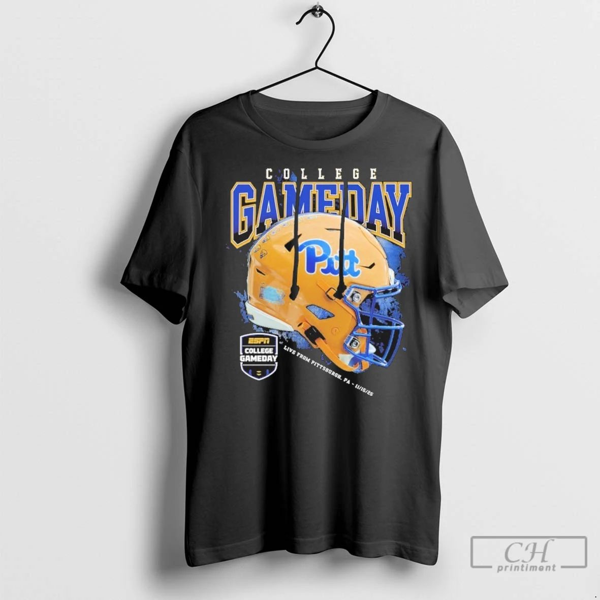Premium Pitt Panthers 2025 College Gameday Helmet Unisex T-shirt, Sweatshirt, Hoodie, Long Sleeve Tee - T-Shirt, Sweatshirt, Hoodie