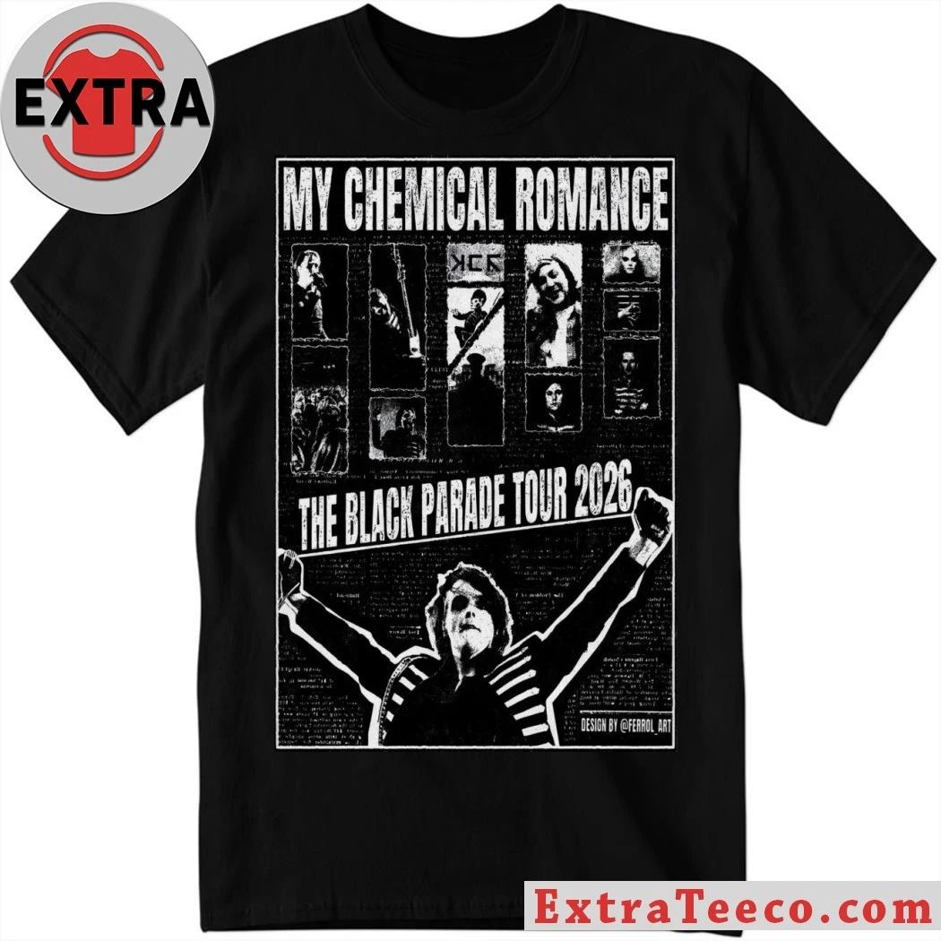 Poster My Chemical Romance The Black Parade Tour 2026 Shirt Unisex T-shirt, Sweatshirt, Hoodie, Long Sleeve Tee - T-Shirt, Sweatshirt, Hoodie