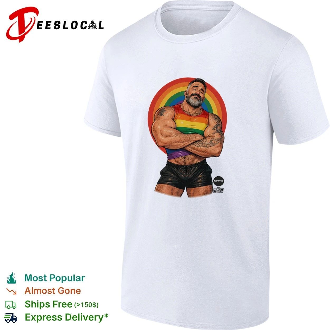 The Daddy Bureau Wowyco Rainbow Gay Pride T-shirt Unisex T-shirt, Sweatshirt, Hoodie, Long Sleeve Tee - T-Shirt, Sweatshirt, Hoodie