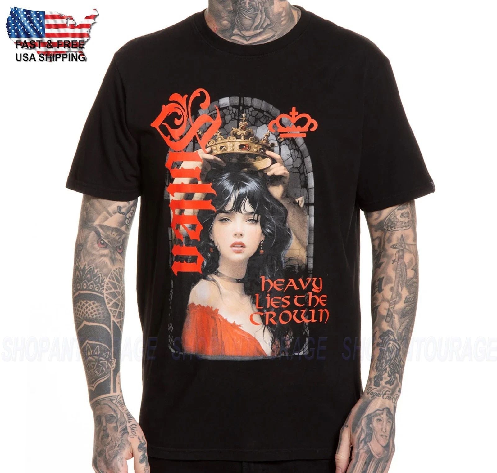 T-shirt  Manches Courtes Premium Heavy Crown Sullen Art Collective Pour Hommes Unisex T-shirt, Sweatshirt, Hoodie, Long Sleeve Tee - T-Shirt, Sweatshirt, Hoodie