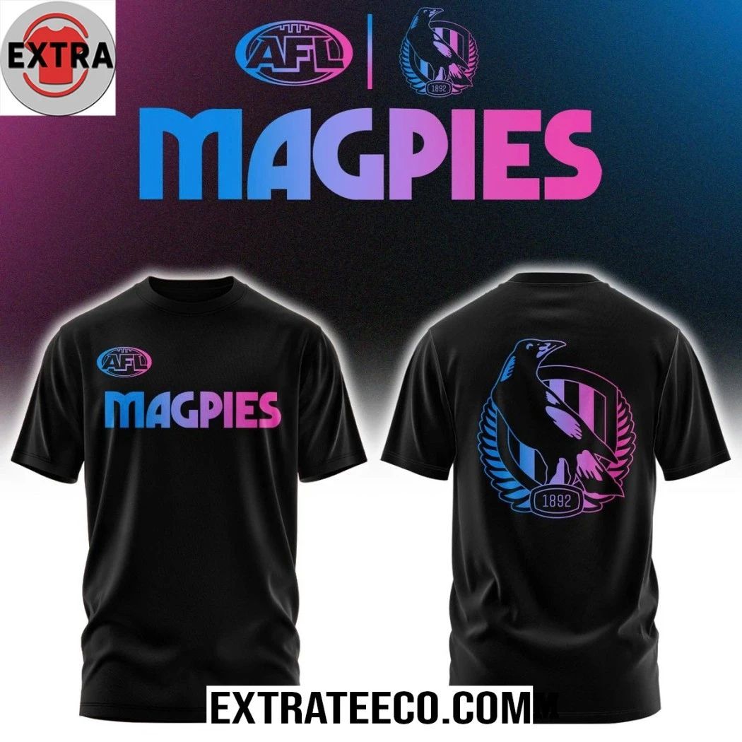 Collingwood Magpies Cyberpunk Vibe 2026 Night Hoodie T-Shirt Unisex T-shirt, Sweatshirt, Hoodie, Long Sleeve Tee - T-Shirt, Sweatshirt, Hoodie