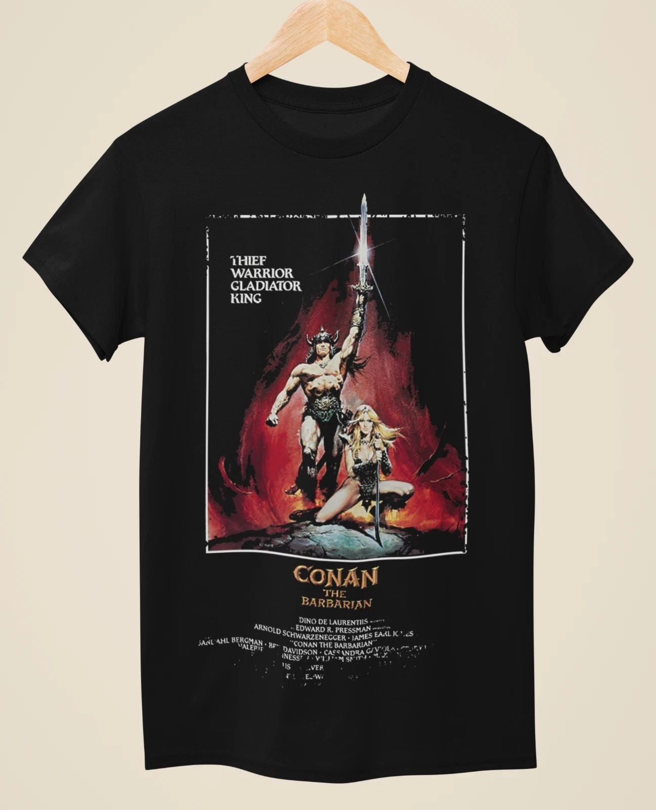 Conan The Barbarian - Movie Poster Inspired Unisex Black T-Shirt Unisex T-shirt, Sweatshirt, Hoodie, Long Sleeve Tee - T-Shirt, Sweatshirt, Hoodie