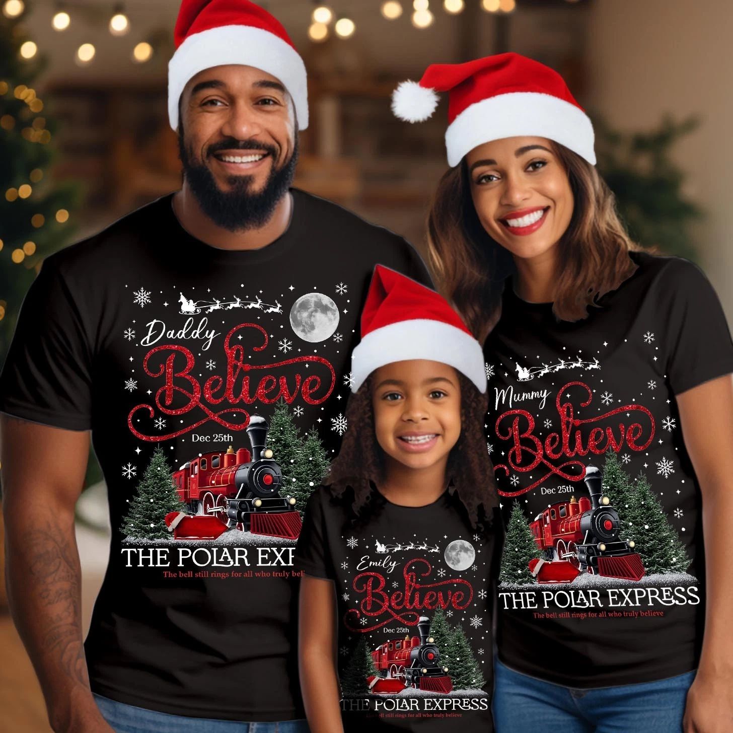 Personalised Polar Express Believe Shirt Sweatshirt Custom Christmas Jumper X-42 Unisex T-shirt, Sweatshirt, Hoodie, Long Sleeve Tee - T-Shirt, Sweatshirt, Hoodie