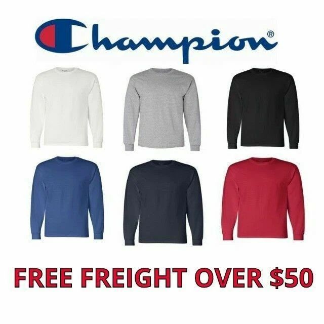 Champion Men's 100% Cotton Long-Sleeve Crew Neck Athletic T-Shirt CC8C Unisex T-shirt, Sweatshirt, Hoodie, Long Sleeve Tee - T-Shirt, Sweatshirt, Hoodie