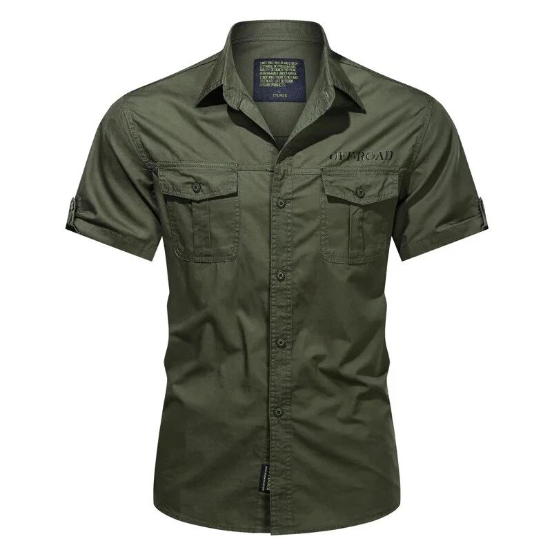 Men's Military Cargo Shirt Short Sleeve Cotton Work Hiking Fishing Casual Top Unisex T-shirt, Sweatshirt, Hoodie, Long Sleeve Tee - T-Shirt, Sweatshirt, Hoodie