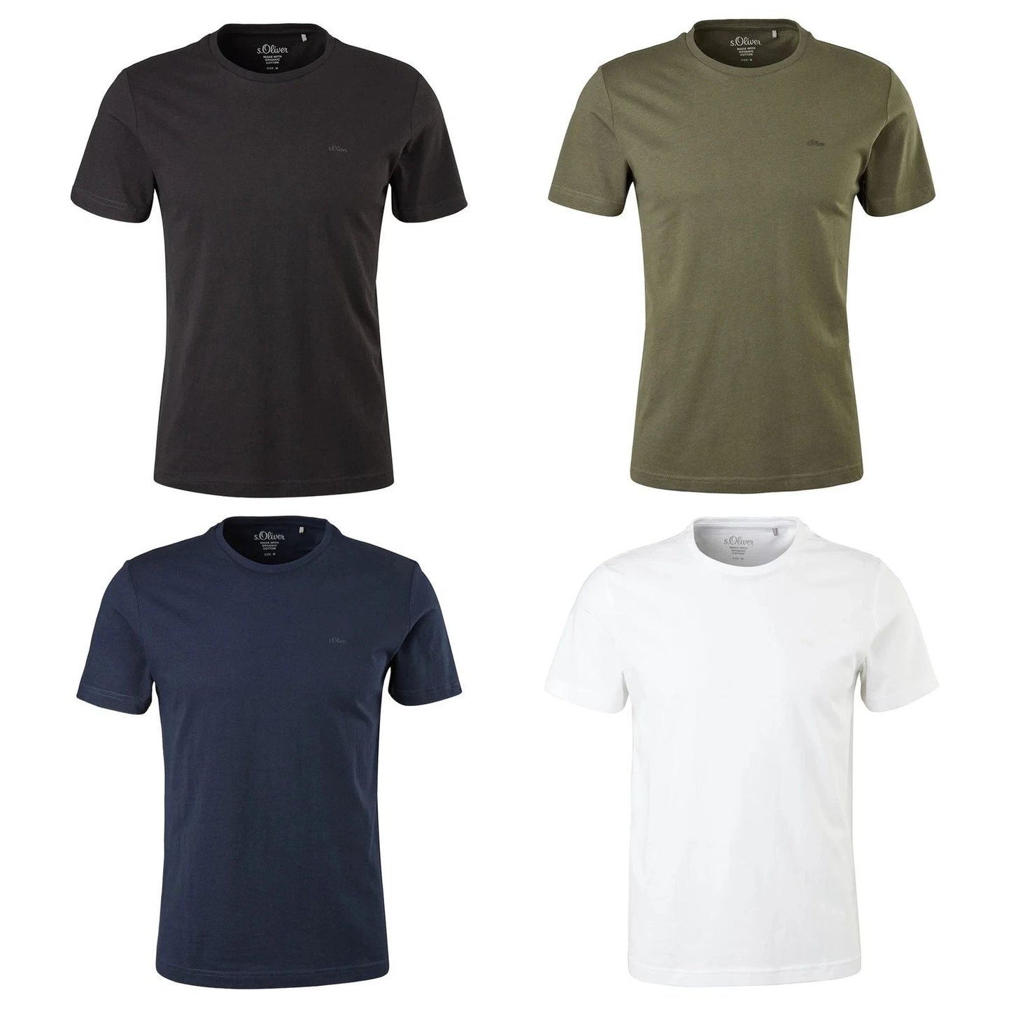 s.Oliver Men's T-Shirt - Basic, Crew Neck, Cotton, Solid Unisex T-shirt, Sweatshirt, Hoodie, Long Sleeve Tee - T-Shirt, Sweatshirt, Hoodie