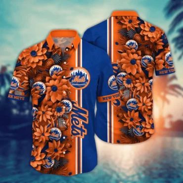 New York Mets Tropical Vibes Hawaiian Shirt Unisex T-shirt, Sweatshirt, Hoodie, Long Sleeve Tee - T-Shirt, Sweatshirt, Hoodie