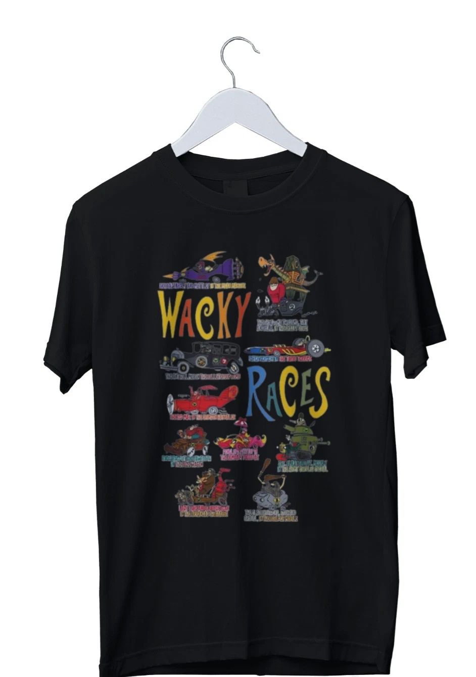 Wacky Races Characters And Vehicles T-Shirt S M L XL 234XL All Colour Unisex T-shirt, Sweatshirt, Hoodie, Long Sleeve Tee - T-Shirt, Sweatshirt, Hoodie