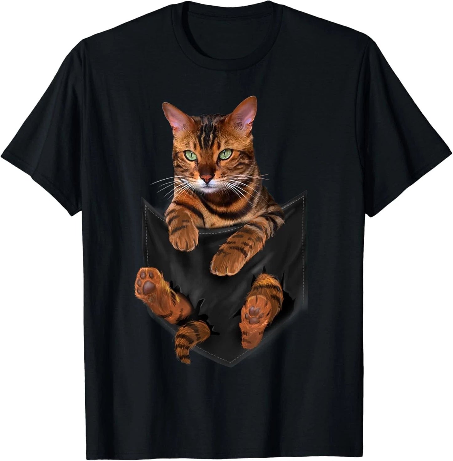 Cat Tiger-Print in Pocket T-Shirt Cats Tee Shirt Gifts Unisex T-shirt, Sweatshirt, Hoodie, Long Sleeve Tee - T-Shirt, Sweatshirt, Hoodie