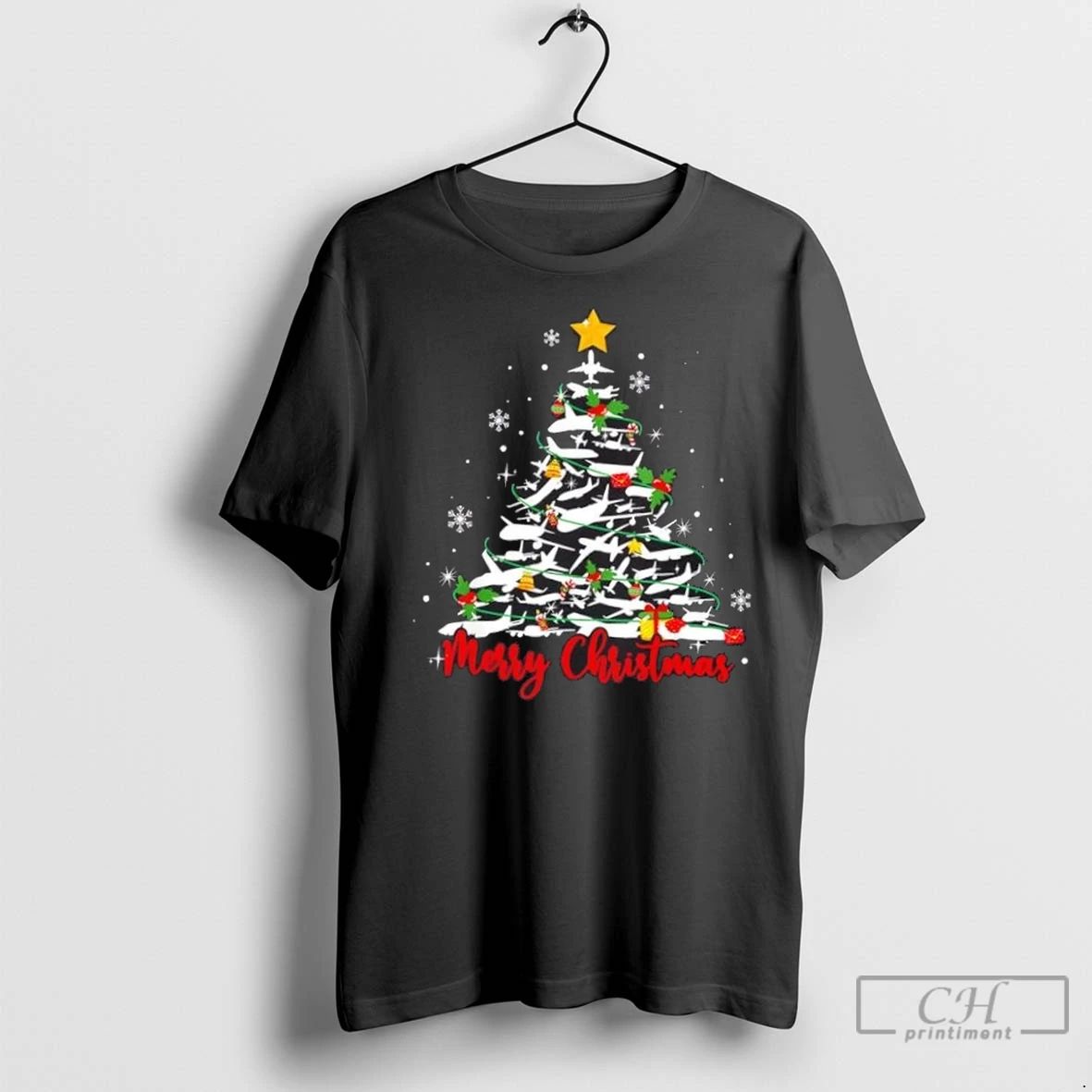 Premium Pilot Airplane Christmas Tree Likely Unisex T-shirt, Sweatshirt, Hoodie, Long Sleeve Tee - T-Shirt, Sweatshirt, Hoodie