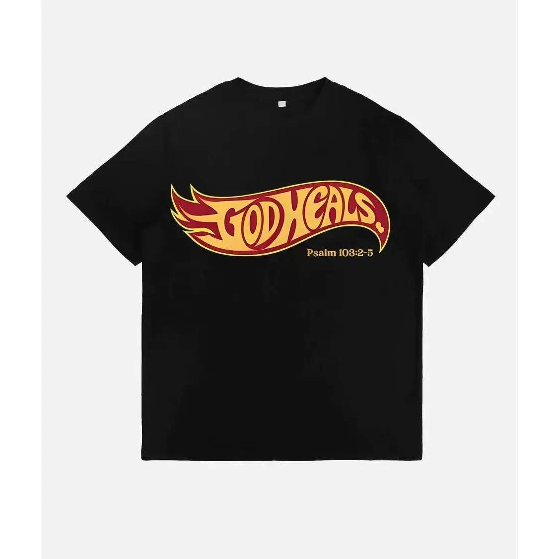 Unisex Christian "God Heals" T-Shirt - Heavyweight Pure Cotton, Vintage Retro Si Unisex T-shirt, Sweatshirt, Hoodie, Long Sleeve Tee - T-Shirt, Sweatshirt, Hoodie