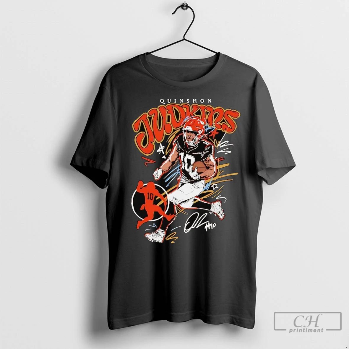 Premium Quinshon Judkins Running Signature Cleveland Browns Unisex T-shirt, Sweatshirt, Hoodie, Long Sleeve Tee - T-Shirt, Sweatshirt, Hoodie