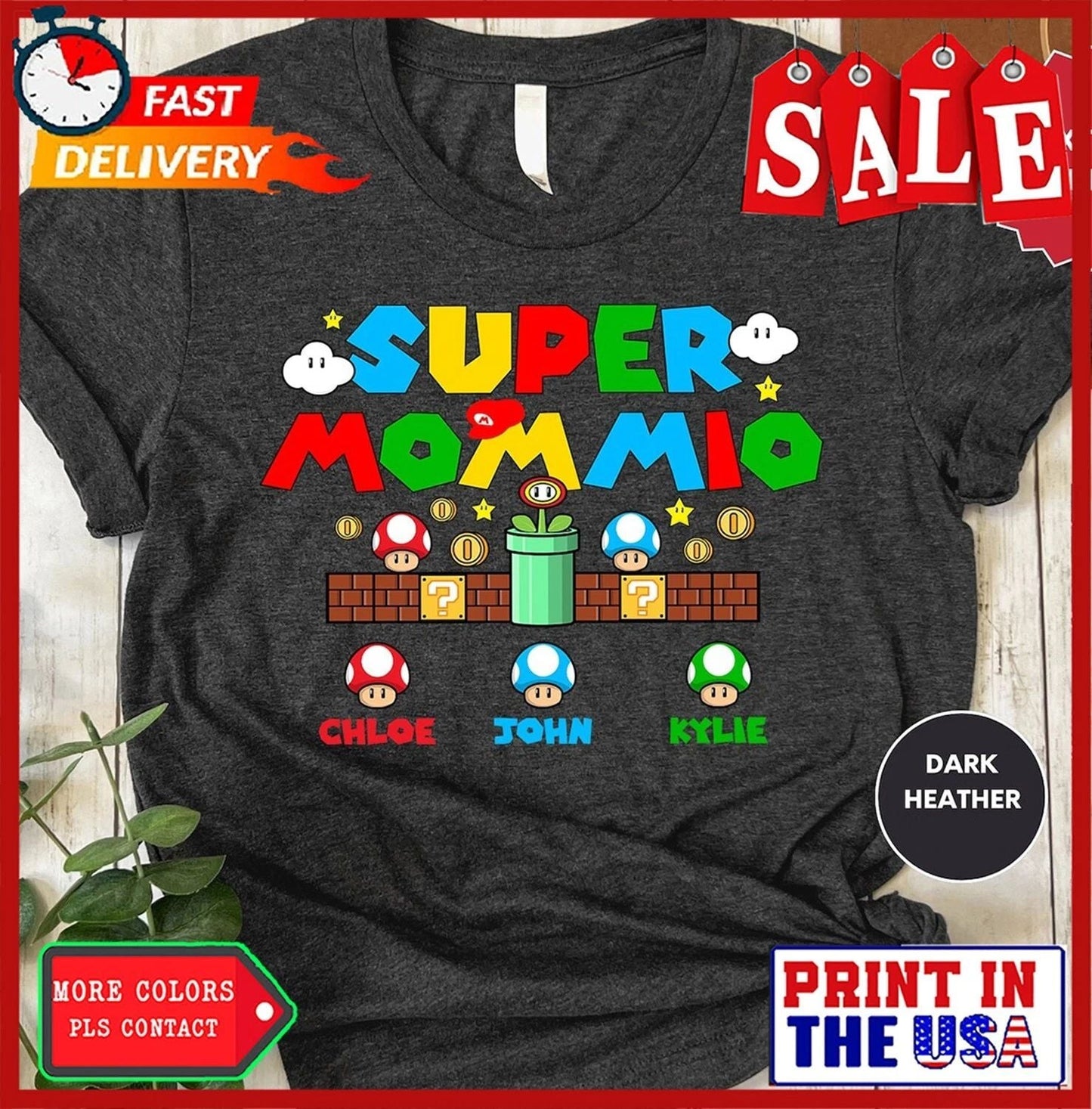 Personalized Super Mommio Shirt, Mothers Day Gift Tshirt, Gamer Mom Shirt, Custo Unisex T-shirt, Sweatshirt, Hoodie, Long Sleeve Tee - T-Shirt, Sweatshirt, Hoodie