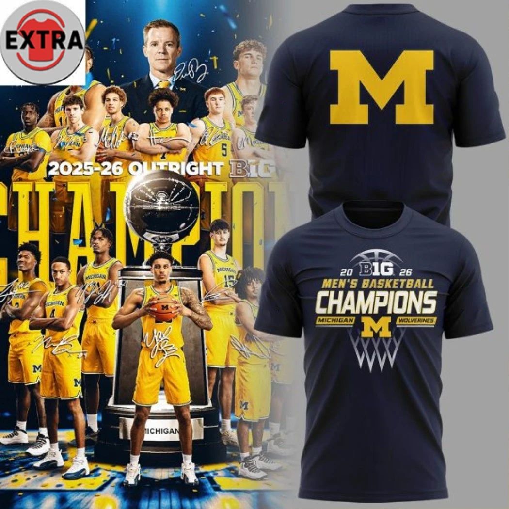 Michigan Wolverines Mens Basketball Big10 Champions 2026 Logo Two Sided T-Shirt Unisex T-shirt, Sweatshirt, Hoodie, Long Sleeve Tee - T-Shirt, Sweatshirt, Hoodie