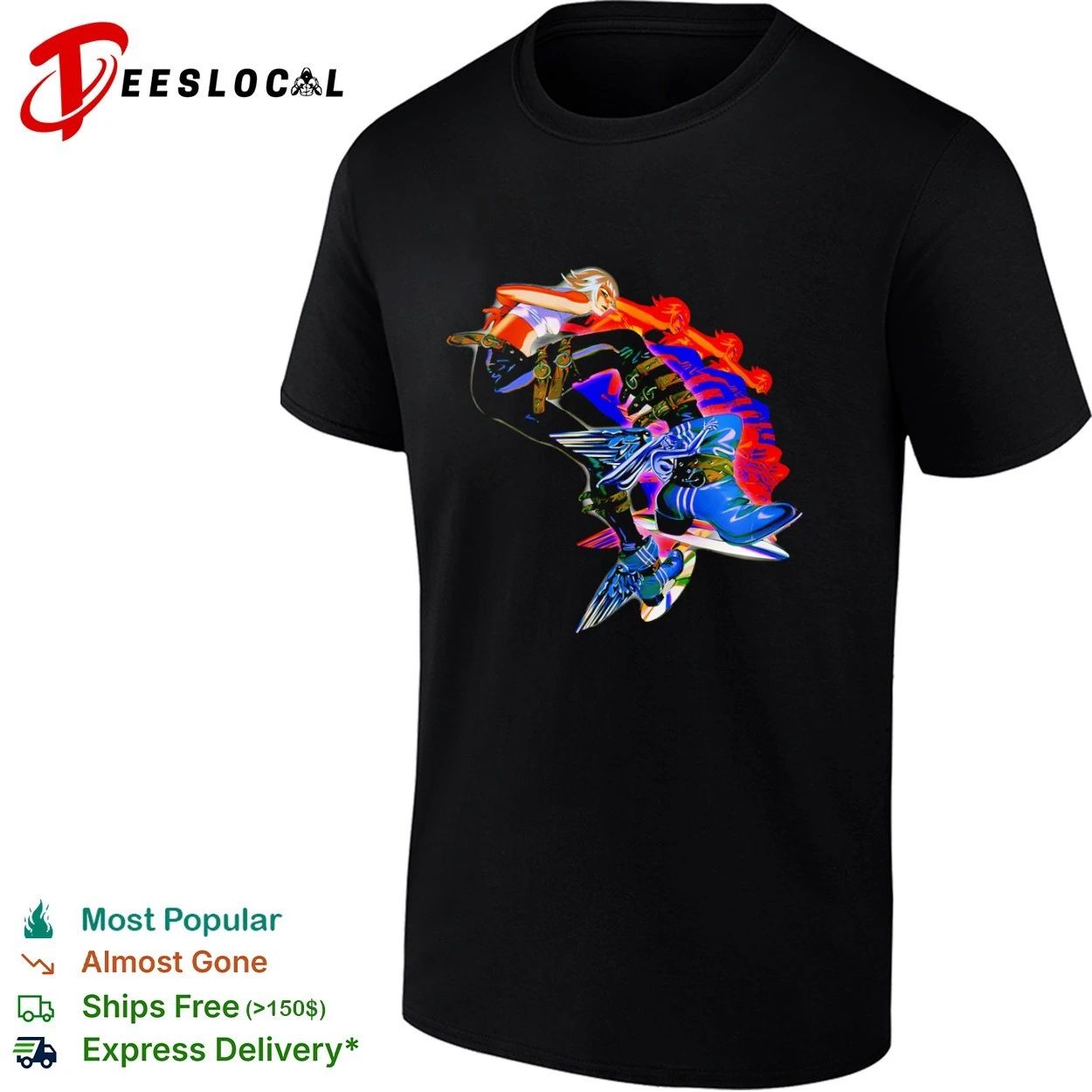 Anime Girl with Winged Boots and Belted Pants T-shirt Unisex T-shirt, Sweatshirt, Hoodie, Long Sleeve Tee - T-Shirt, Sweatshirt, Hoodie