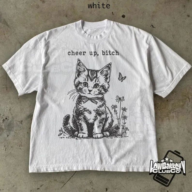Funny Kitten Humor Tee, Cute Cat Meme T-Shirt, Vintage Sarcastic Kitty Graphic Unisex T-shirt, Sweatshirt, Hoodie, Long Sleeve Tee - T-Shirt, Sweatshirt, Hoodie