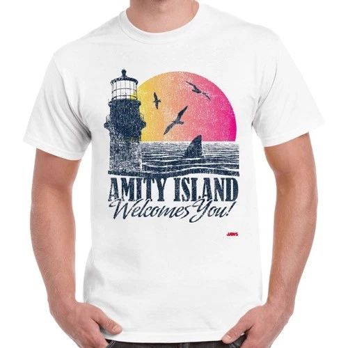 Amity Island Welcomes You Jaws 70s Film Quints Movie Vintage Retro TShirt 2276 Unisex T-shirt, Sweatshirt, Hoodie, Long Sleeve Tee - T-Shirt, Sweatshirt, Hoodie