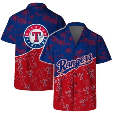 Texas Rangers Palm Sunset Hawaiian Shirt Unisex T-shirt, Sweatshirt, Hoodie, Long Sleeve Tee - T-Shirt, Sweatshirt, Hoodie