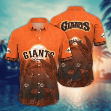 San Francisco Giants Sunset Flamingo Hawaiian Shirt Unisex T-shirt, Sweatshirt, Hoodie, Long Sleeve Tee - T-Shirt, Sweatshirt, Hoodie