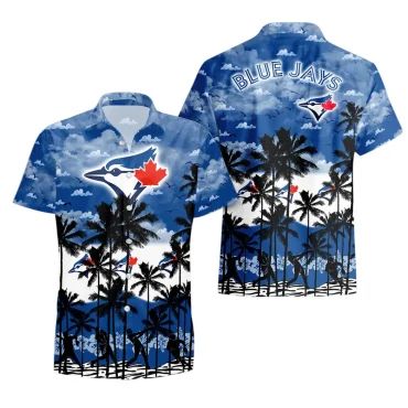 Toronto Blue Jays Sunset Palms Hawaiian Shirt Unisex T-shirt, Sweatshirt, Hoodie, Long Sleeve Tee - T-Shirt, Sweatshirt, Hoodie