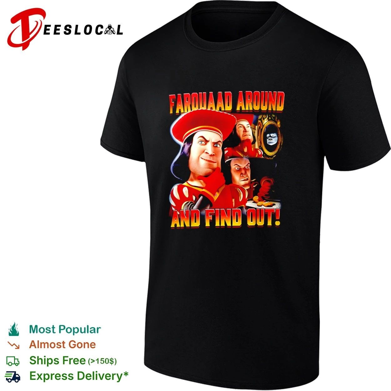 Farquaad Around and Find Out Shrek Gingerbread Man T-shirt Unisex T-shirt, Sweatshirt, Hoodie, Long Sleeve Tee - T-Shirt, Sweatshirt, Hoodie