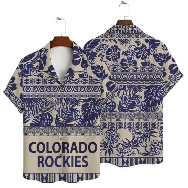 Colorado Rockies Tribal Tropics Hawaiian Shirt Unisex T-shirt, Sweatshirt, Hoodie, Long Sleeve Tee - T-Shirt, Sweatshirt, Hoodie