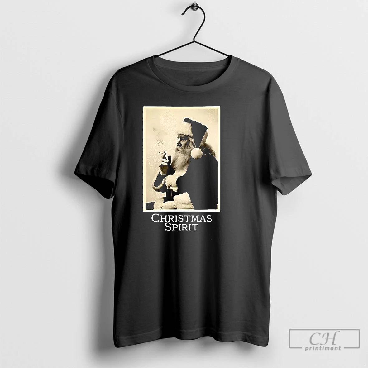 Premium Santa Claus Smoking Christmas Spirit Vintage T Shirts Unisex T-shirt, Sweatshirt, Hoodie, Long Sleeve Tee - T-Shirt, Sweatshirt, Hoodie