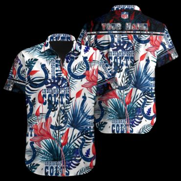 Personalized Indianapolis Colts Tropical Wave Hawaiian Shirt Unisex T-shirt, Sweatshirt, Hoodie, Long Sleeve Tee - T-Shirt, Sweatshirt, Hoodie