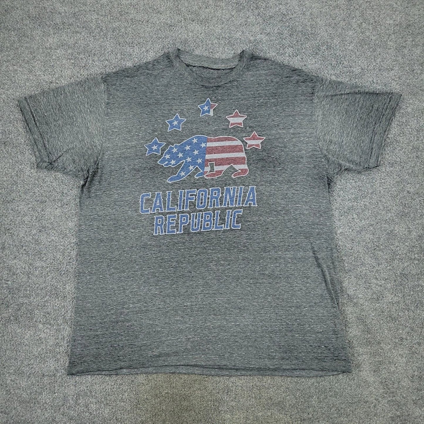 Bowery Supply Co Shirt Men XL Gray California Republic Sheer Stars Short Sleeve Unisex T-shirt, Sweatshirt, Hoodie, Long Sleeve Tee - T-Shirt, Sweatshirt, Hoodie