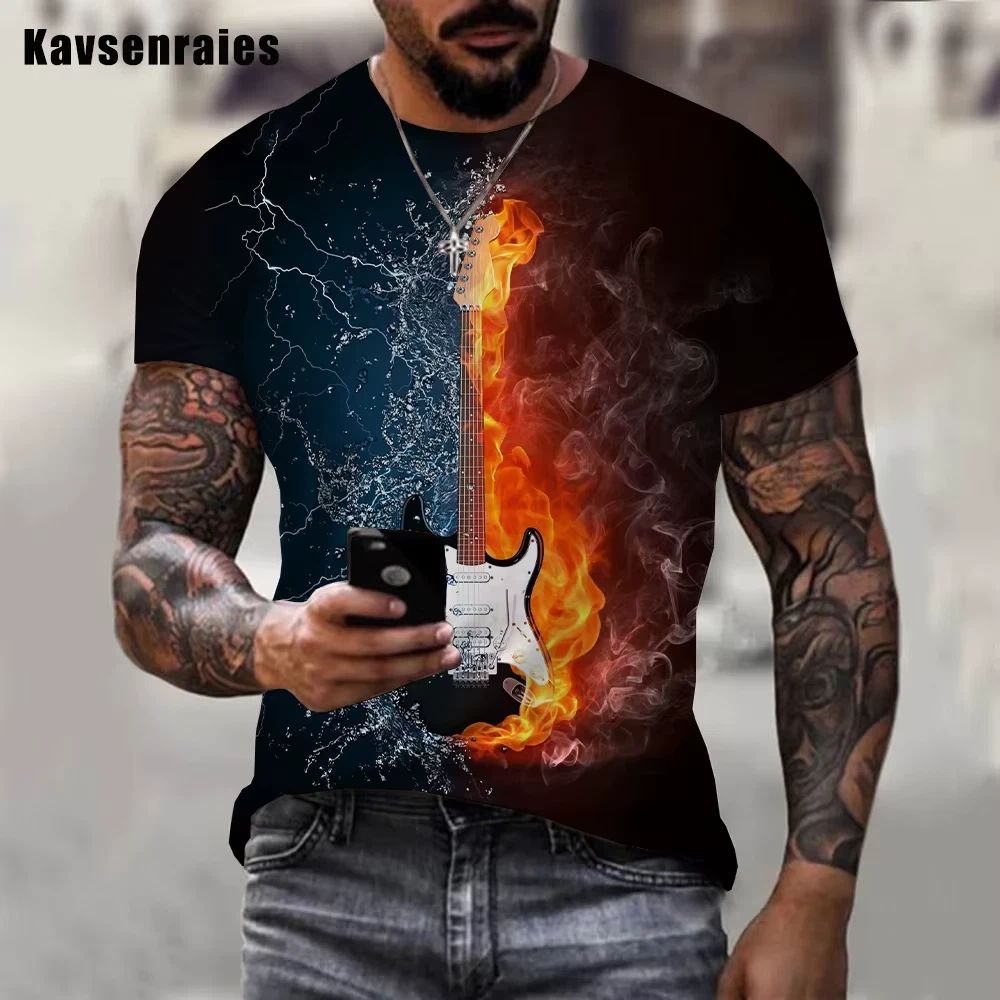 Guitar T-Shirt - Black ST Flame Unisex T-shirt, Sweatshirt, Hoodie, Long Sleeve Tee - T-Shirt, Sweatshirt, Hoodie