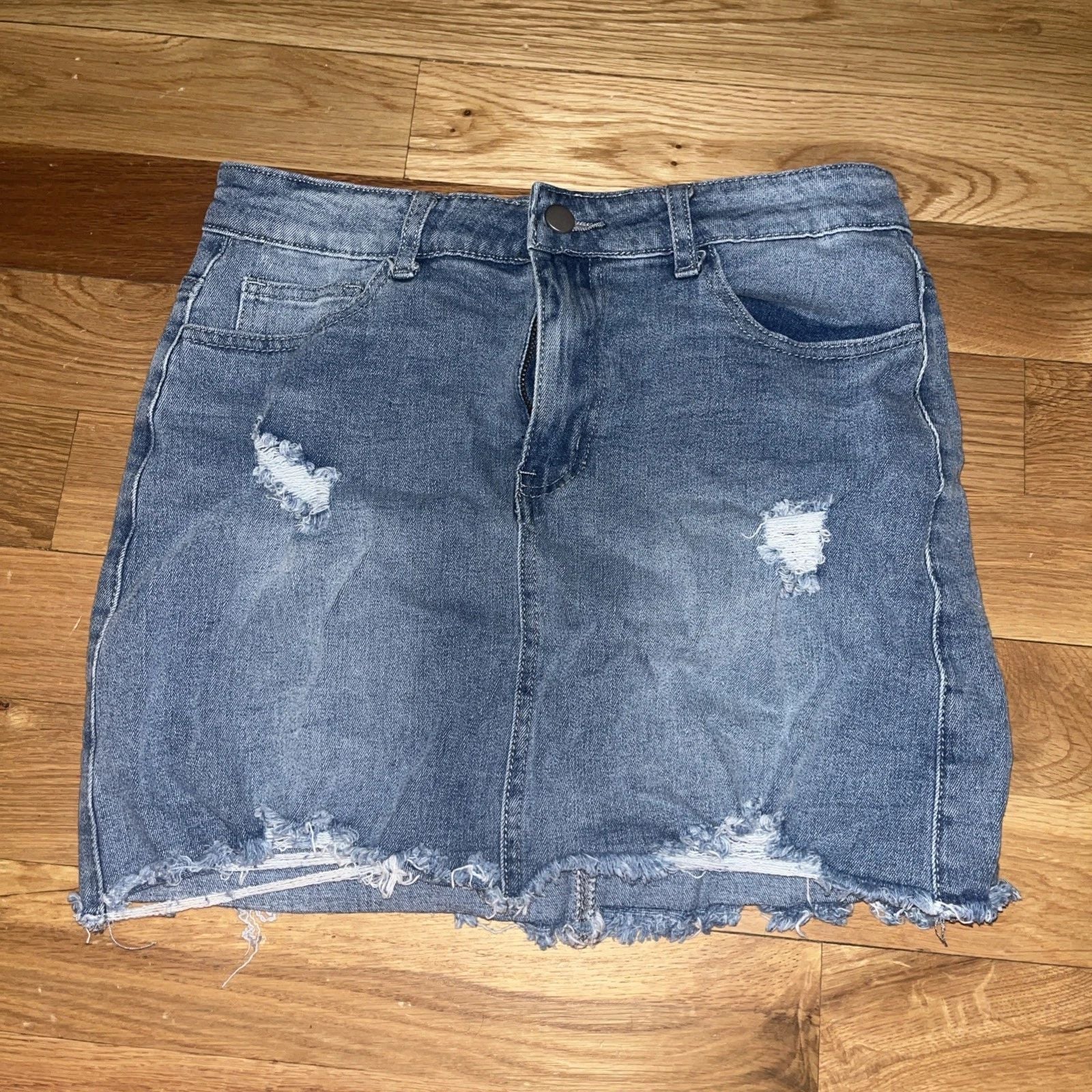 Gobles Mid Waist Zipper Closure Frayed Raw Hem Ripped Mini Denim Medium Skirts Q Unisex T-shirt, Sweatshirt, Hoodie, Long Sleeve Tee - T-Shirt, Sweatshirt, Hoodie
