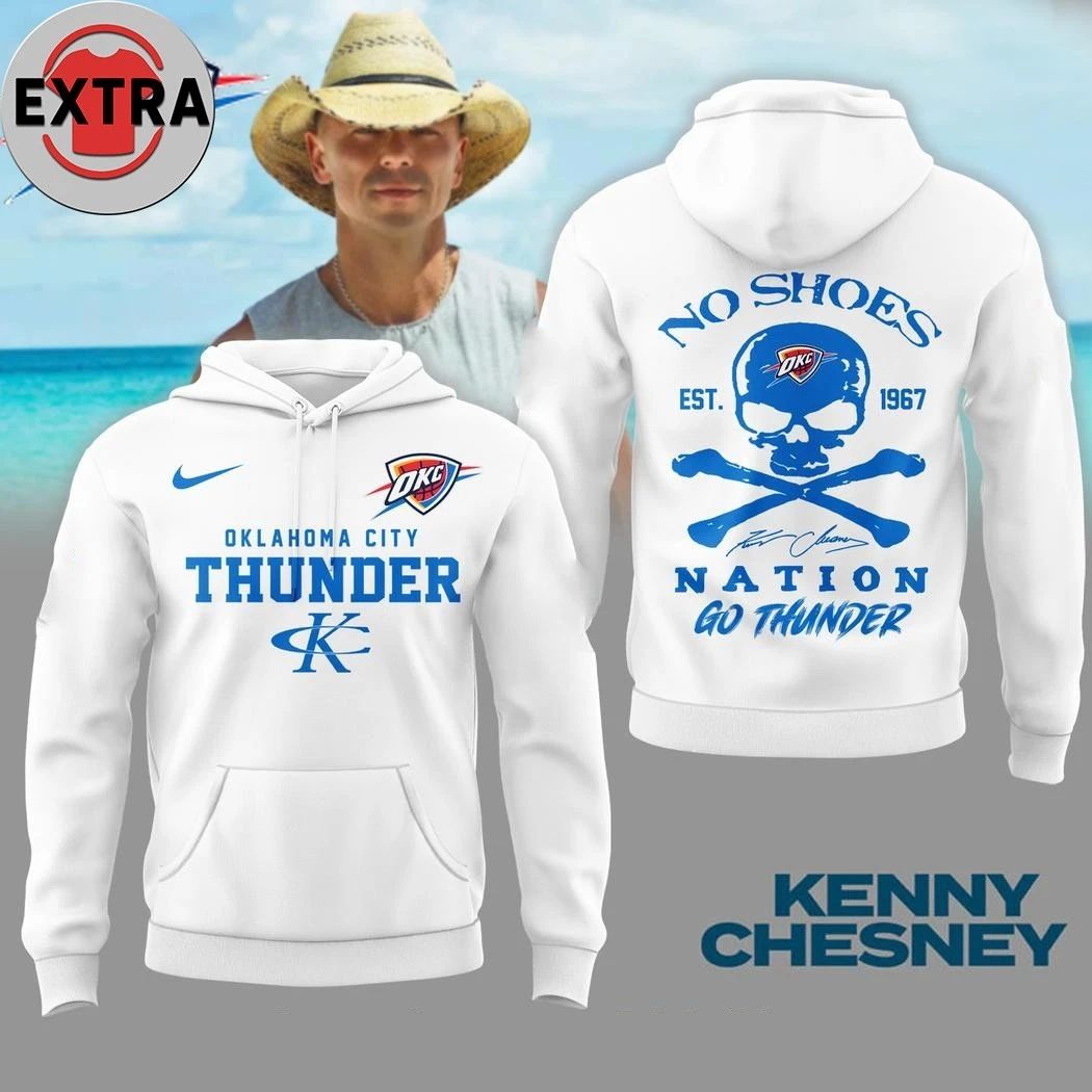 Oklahoma City Thunder x Kenny Chesney No Shoes Nation 2026 Logo Two Sided Shirt Unisex T-shirt, Sweatshirt, Hoodie, Long Sleeve Tee - T-Shirt, Sweatshirt, Hoodie