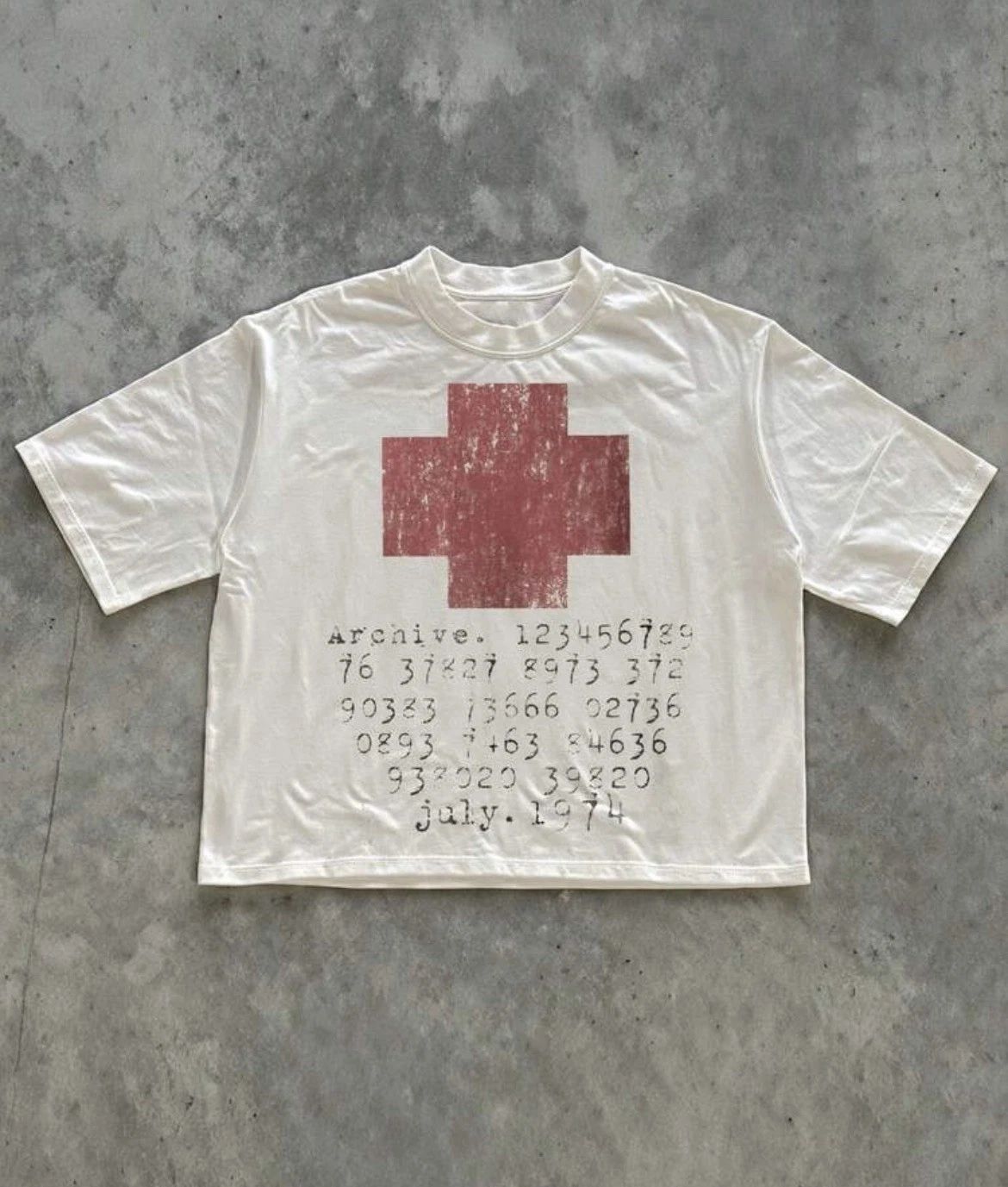 Mens Vintage Archive Red Cross Graphic White Short Sleeve T-Shirt Unisex T-shirt, Sweatshirt, Hoodie, Long Sleeve Tee - T-Shirt, Sweatshirt, Hoodie