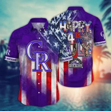 Colorado Rockies Patriotic Pride Hawaiian Shirt Unisex T-shirt, Sweatshirt, Hoodie, Long Sleeve Tee - T-Shirt, Sweatshirt, Hoodie