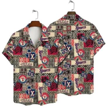 Texas Rangers Patchwork Legacy Hawaiian Shirt Unisex T-shirt, Sweatshirt, Hoodie, Long Sleeve Tee - T-Shirt, Sweatshirt, Hoodie