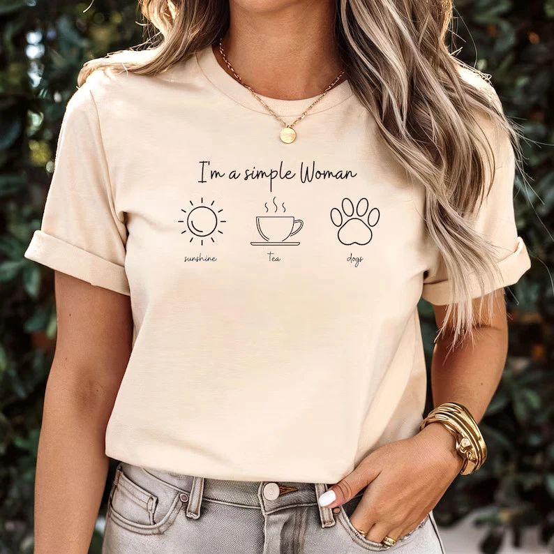 Im Simple Woman Sunshine Tea Dog Comfort Tee Unisex T-shirt, Sweatshirt, Hoodie, Long Sleeve Tee - T-Shirt, Sweatshirt, Hoodie