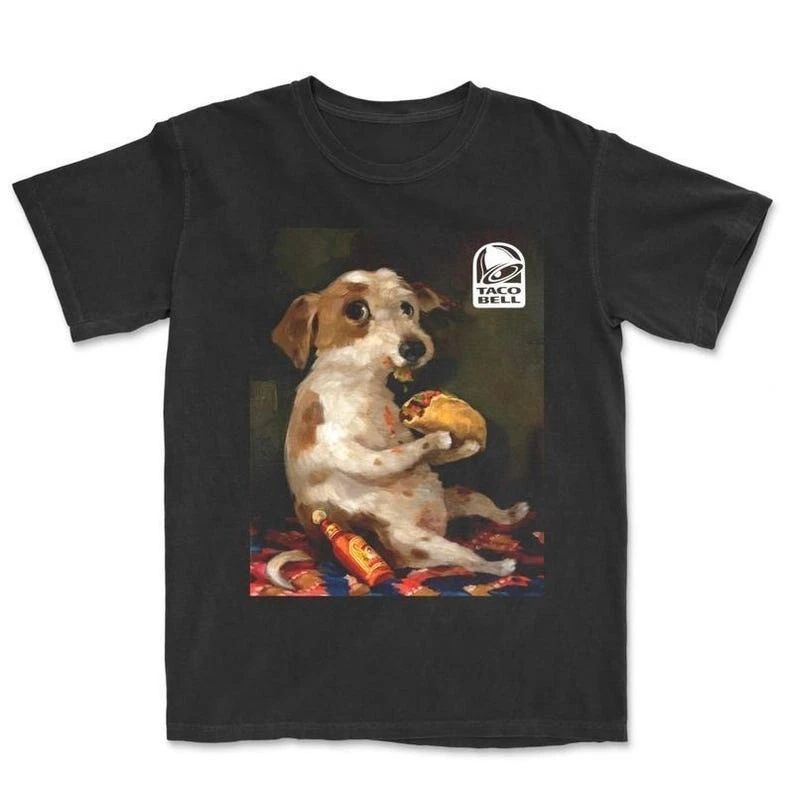 Dog Chill With Taco Bell Vintage Graphic T-shirt, Funny Meme Sweatshirt S-3XL Unisex T-shirt, Sweatshirt, Hoodie, Long Sleeve Tee - T-Shirt, Sweatshirt, Hoodie