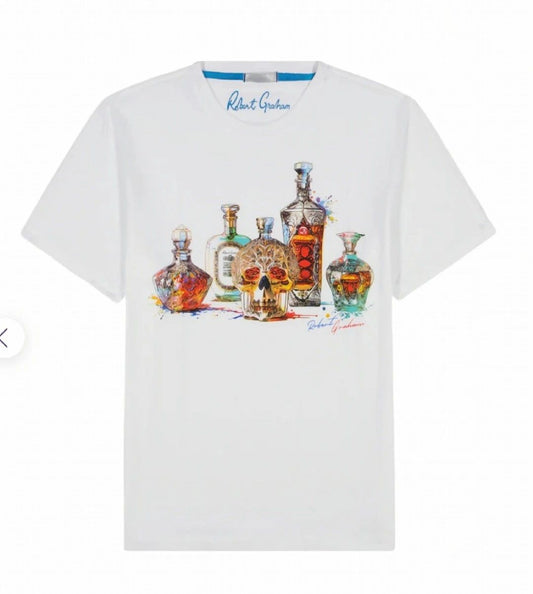 $98ROBERT GRAHAM Liquid Skull Short Sleeve T-Shirt Men's (Sizes 2XL-3XL) Unisex T-shirt, Sweatshirt, Hoodie, Long Sleeve Tee - T-Shirt, Sweatshirt, Hoodie